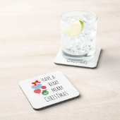 ベリーのメリークリスマスを過ごす – かわいい果実 コースター (右側)