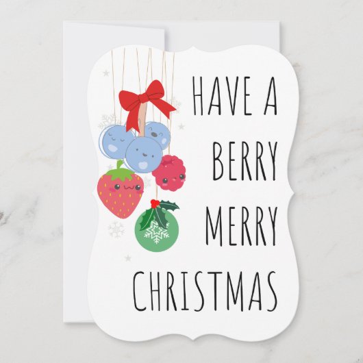 ベリーのメリークリスマスを過ごす – かわいい果実 シーズンカード (正面)