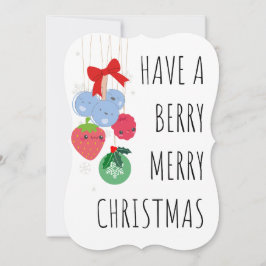 ベリーのメリークリスマスを過ごす – かわいい果実 シーズンカード