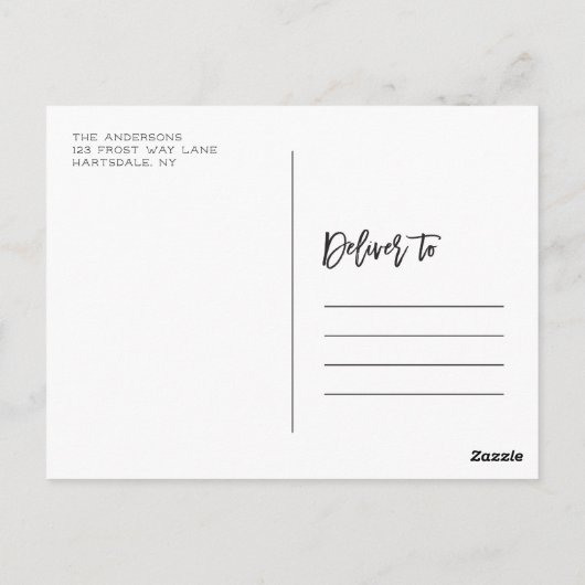 ベリーのリース メリークリスマス 水彩写真 ポストカード (裏面)