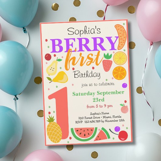 ベリーの初収穫 子供の誕生日 招待状