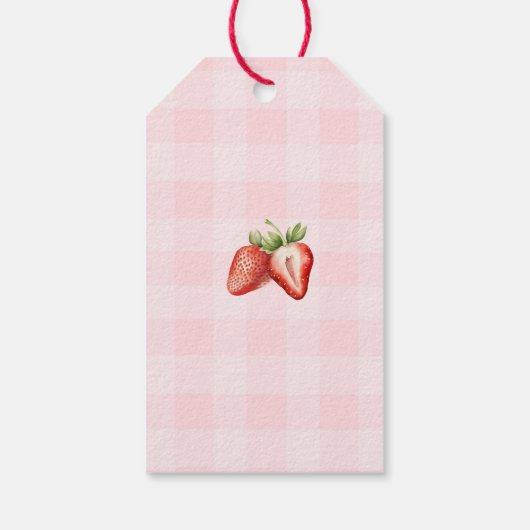 ベリーの多くのイチゴ誕生日ありがとう ギフトタグ (裏面)