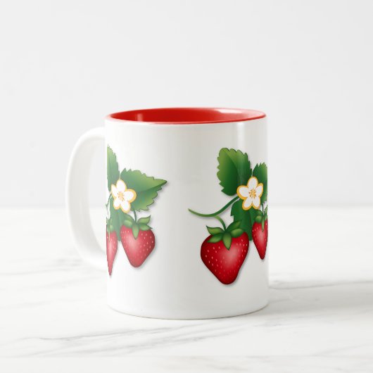 ベリーの愛らしいイチゴ ツートーンマグカップ (正面左)