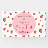 ベリーの最初のイチゴの誕生日 横断幕 (横)