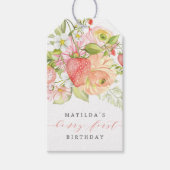 ベリーの最初のイチゴ夏の最初の誕生日 |お気に入り ギフトタグ (正面)