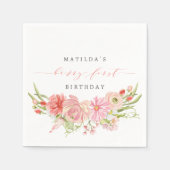 ベリーの最初のイチゴ夏の最初の誕生日 | スタンダードカクテルナプキン (正面)