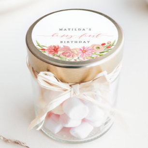 ベリーの最初のイチゴ夏の最初の誕生日 ラウンドシール