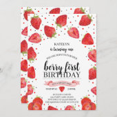 ベリーの最初のイチゴ 招待状 (正面/裏面)