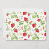 ベリーの最初の水の色イチゴ誕生日写真 サンキューカード (裏面)