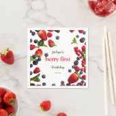 ベリーの最初の誕生日の写真 スタンダードカクテルナプキン (インサイチュ)