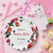 ベリーの最初の誕生日の写真 ペーパープレート (パーティー)
