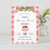 ベリーの最初の誕生日の招待テンプレートベリー 招待状 (スタンド正面)