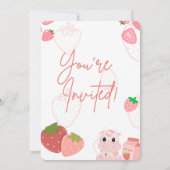 ベリーの最初の誕生日の招待状 招待状 (裏面)