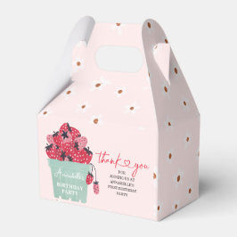 ベリーの最初の誕生日パーティー招待ストロベリー フェイバーボックス