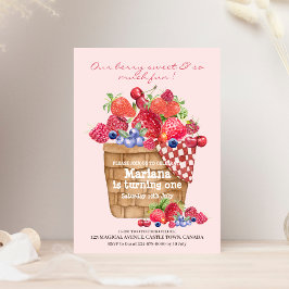 ベリーの最初の誕生日パーティー招待ストロベリー 招待状