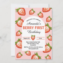 ベリーの最初の誕生日ベリーガールピンクストロベリー