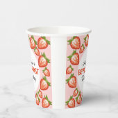 ベリーの最初の誕生日ベリーガールピンクストロベリー 紙コップ (左)