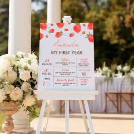 ベリーの最初の誕生日マイルストーンのサイン ポスター