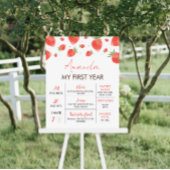 ベリーの最初の誕生日マイルストーンのサイン ポスター