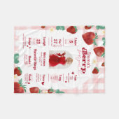 ベリーの最初の1番目の誕生日マイルストーン フリースブランケット (正面(横))