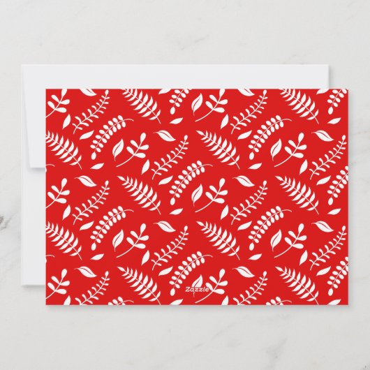 ベリーの枝フレーム |モダンクリスマスフォトフラット シーズンカード (裏面)