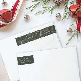 ベリーの植物学メリークリスマス ラップアラウンドラベル