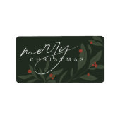 ベリーの植物性メリークリスマスステッカー ラベル (正面)