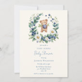 ベリーの水彩テディベア ベビーシャワーの招待状 招待状 (正面)