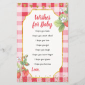 ベリーの甘いイチゴの夏の願いベビーカード (正面)