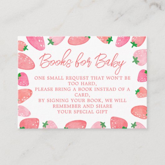 ベリーの甘いイチゴの赤ちゃんシャワー エンクロージャーカード (正面)