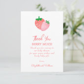 ベリーの甘いイチゴの赤ちゃんシャワー サンキューカード (スタンド正面)