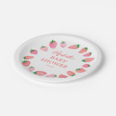ベリーの甘いイチゴの赤ちゃんシャワー ペーパープレート (アングル)