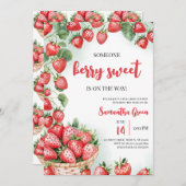 ベリーの甘いベビーシャワー 招待状 (正面/裏面)