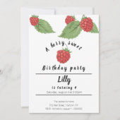 ベリーの甘いラズベリーの誕生日招待状 招待状 (正面)