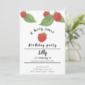 ベリーの甘いラズベリーの誕生日招待状 招待状 (スタンド正面)