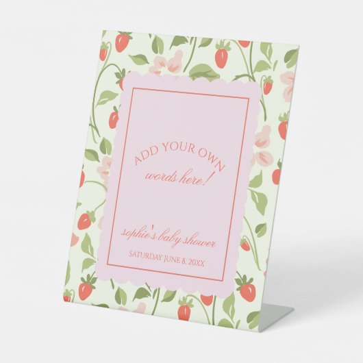 ベリーの甘い女の子が言葉をカスタム流す 台座サイン (正面)