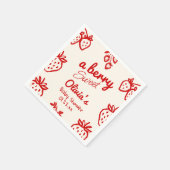 ベリーの甘い手を引いたイチゴの赤ちゃんシャワー スタンダードカクテルナプキン (角)