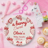 ベリーの甘い手を引いたイチゴの赤ちゃんシャワー ペーパープレート (パーティー)