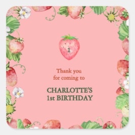 ベリーの甘い最初の誕生日感謝していあなた スクエアシール