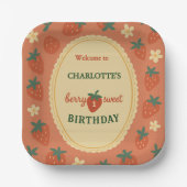 ベリーの甘い最初の誕生日 ペーパープレート (正面)