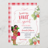 ベリーの甘い赤ちゃんシャワー手描き 招待状 (正面/裏面)