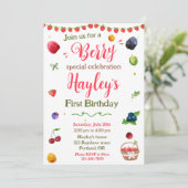 ベリーの誕生日の招待ベリー甘いパーティー招待状 招待状 (スタンド正面)