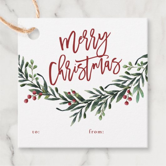 ベリーの贈り物faとスクリプトmerryクリスマスブランチ フェイバータグ (正面)