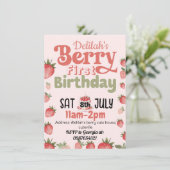 ベリーの1歳の誕生日パーティーへの招待状です 招待状 (スタンド正面)