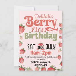 ベリーの1歳の誕生日パーティーへの招待状です 招待状