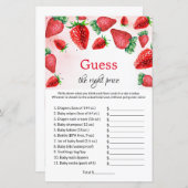 ベリーは適切な価格を推測ベビーシャワーゲーム (正面/裏面)