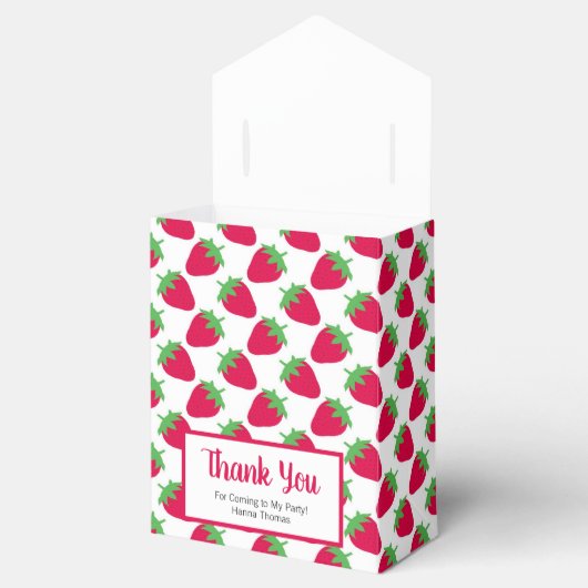 ベリーをテーマにしたイチゴの誕生日パーティー フェイバーボックス (オープン)