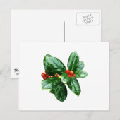 ベリーを持ったホリー ポストカード (正面/裏面)