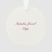 ベリーインプリントフォトホリデー |プラム オーナメント (裏面)