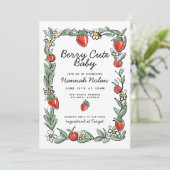 ベリーインラブイチゴさくらんぼベビーシャワー 招待状 (スタンド正面)